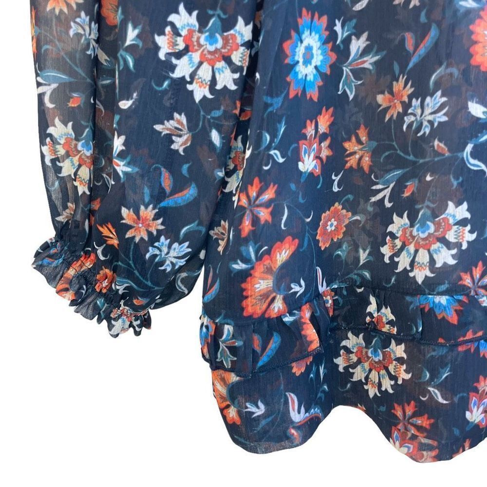 Mango Suit Collection Semi Sheer Mini Ruffle Top - Picture 8 of 9